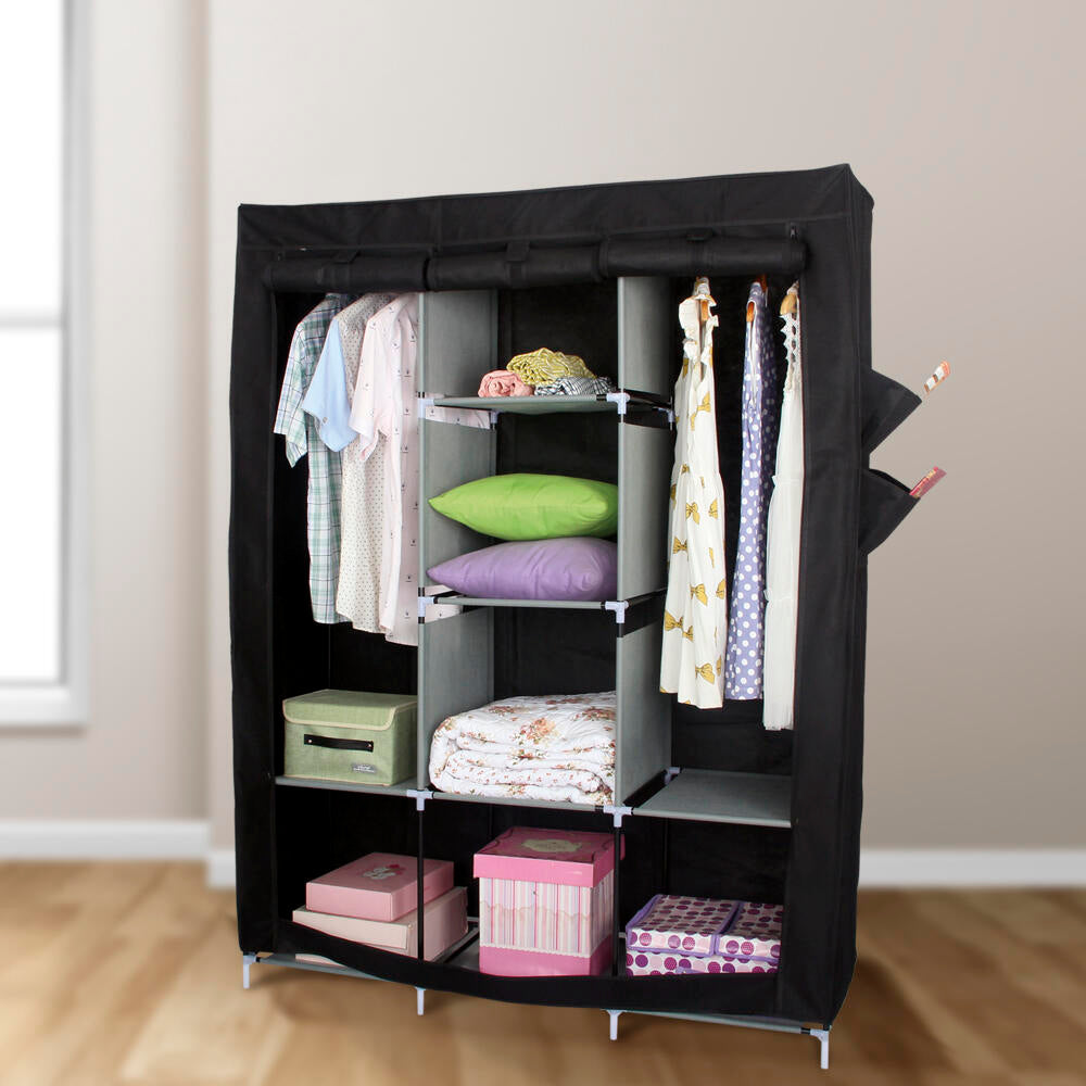 Armario portátil de tela con estructura rígida